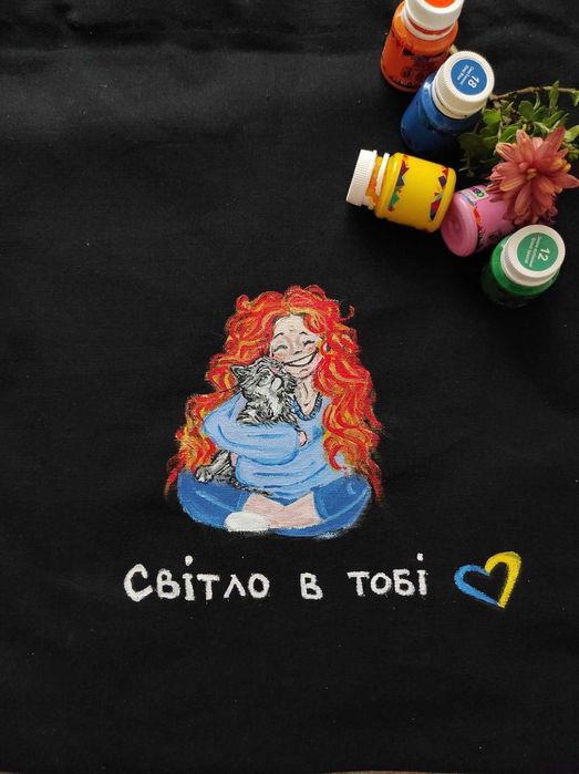 Шопер, сумка з ручним розписом.