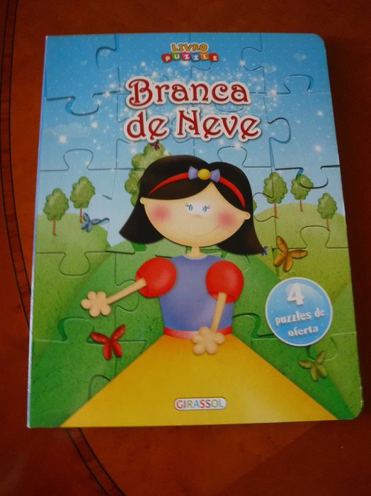 Branca de Neve - Livro com 4 puzzles - Livro infantil novo nunca usado