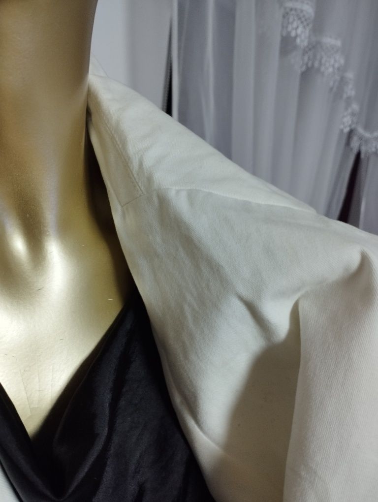 Biała długa marynarka oversize Basic Hollywood Glamour na-kd S | 36