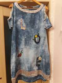 Джинсовое платье р. 48-50
