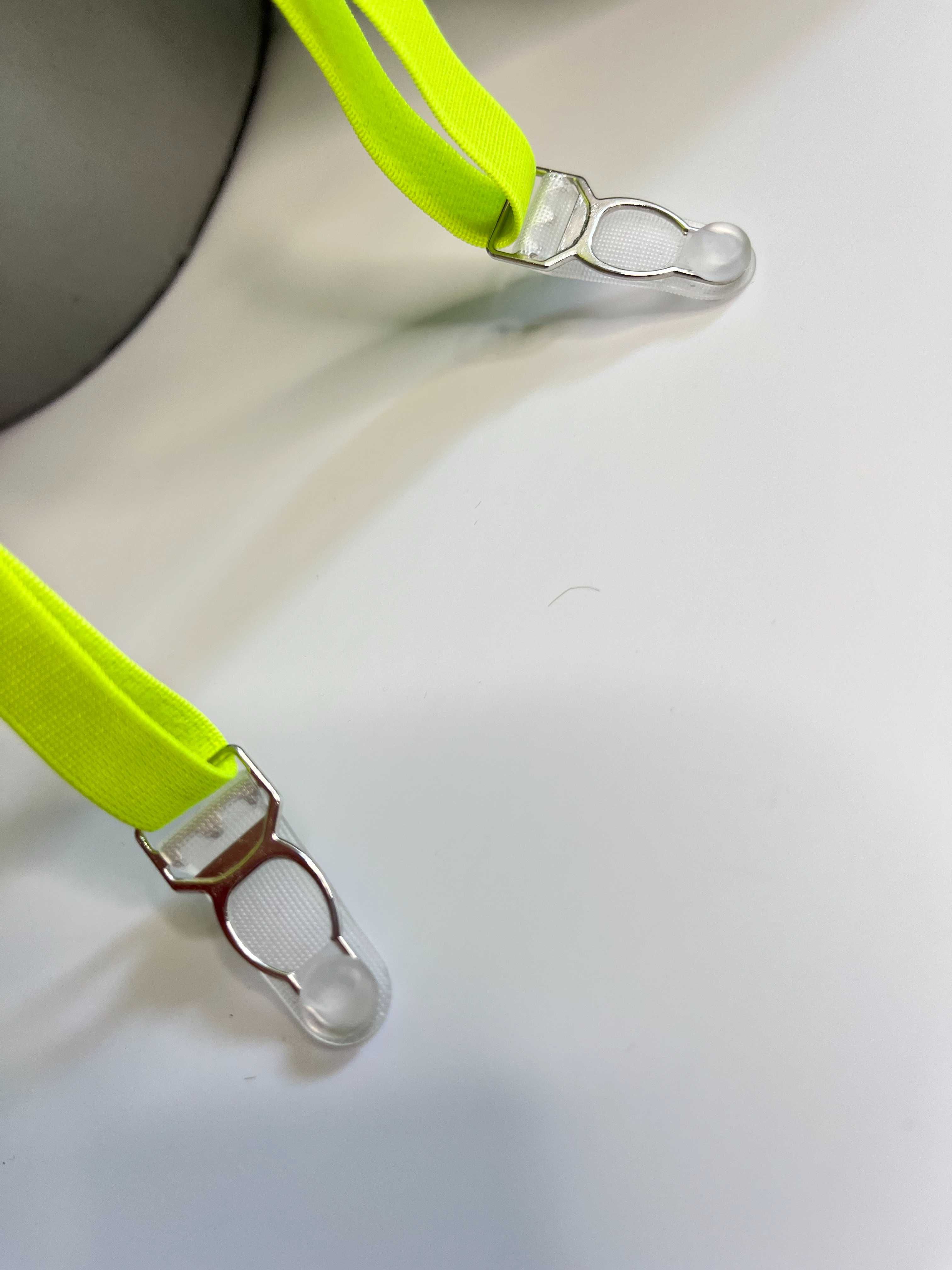 Body erotyczne lateksowe neon zielony halter z siateczką L