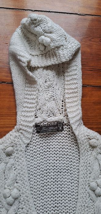 Colete malha branco Zara 11 anos