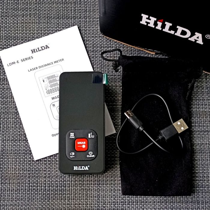 Лазерний вимірювач відстані, рулетка Hilda E-50