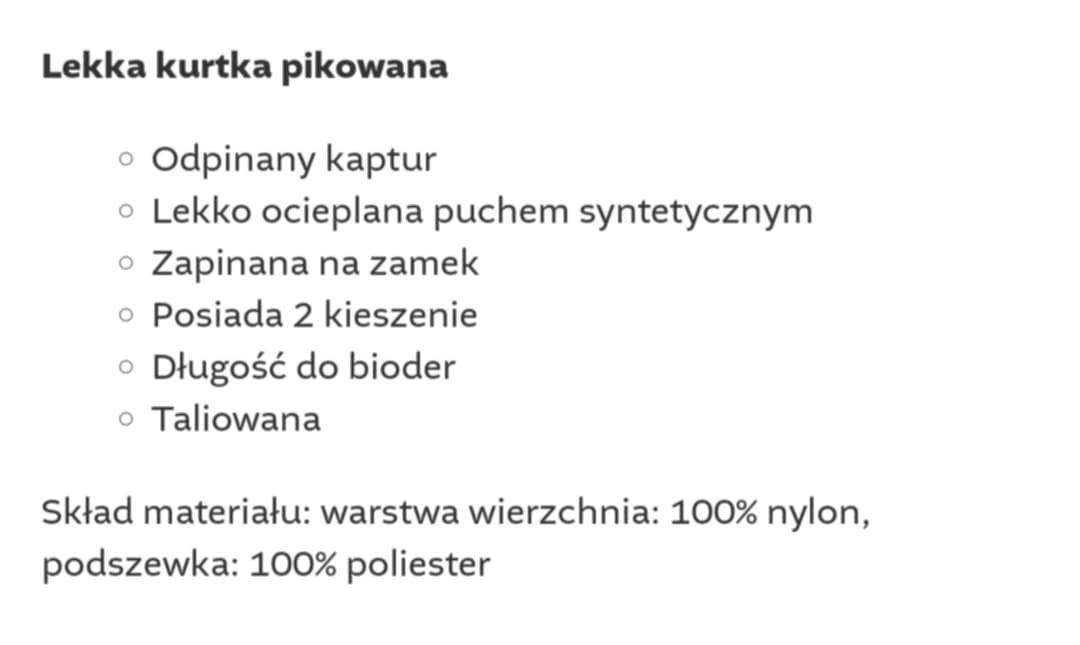 Kurtka taliowana czarna błyszcząca M