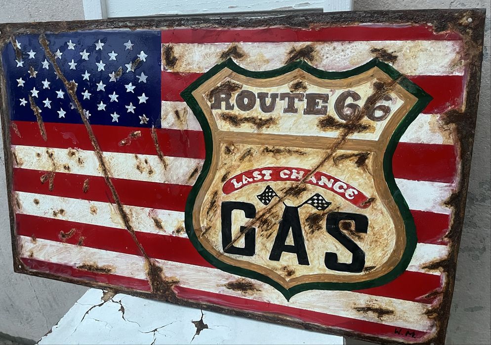Tablica szyld Route 66 do garażu pokoju