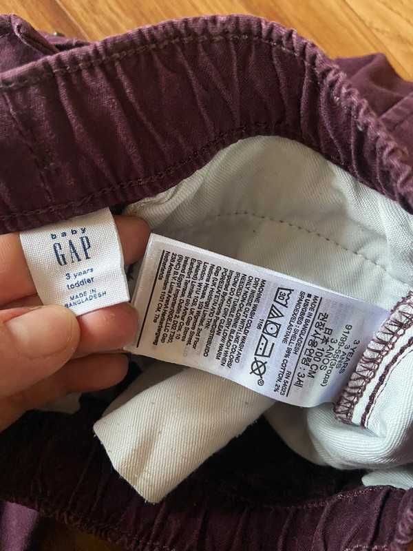 Gap spodnie fiolet bordo bojowki wygodne 98 104