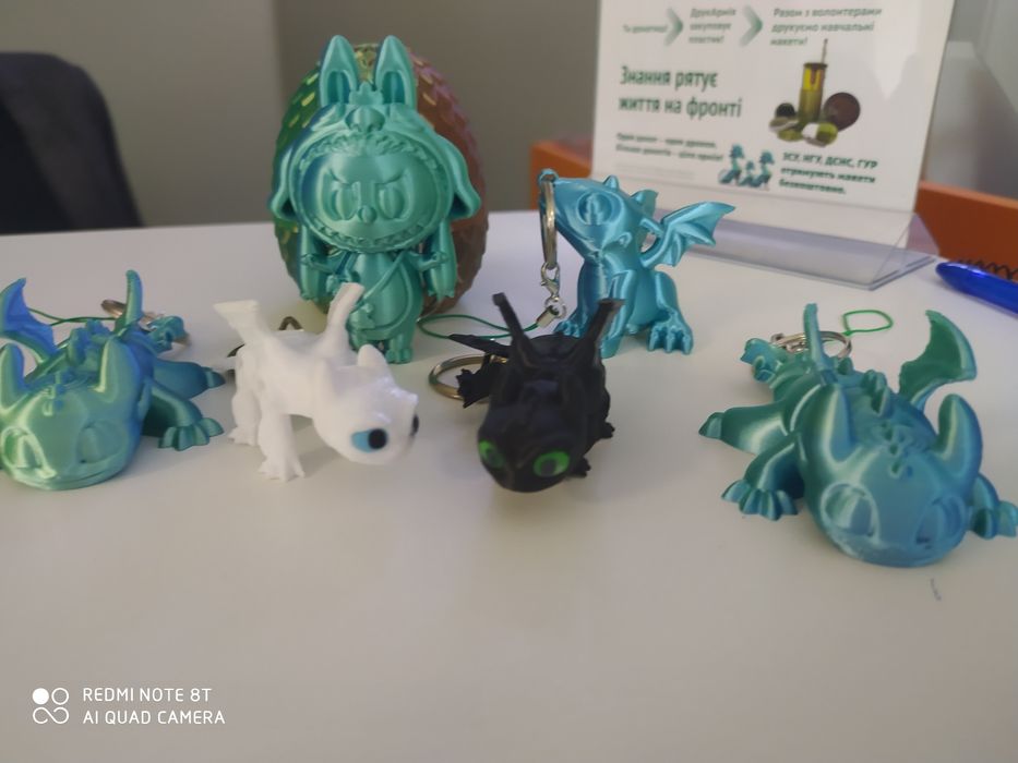Фігурки друковані на 3D принтері лабубу/ яйця дракончики