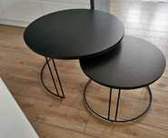 Stolik kawowy 2w1 czarny loft