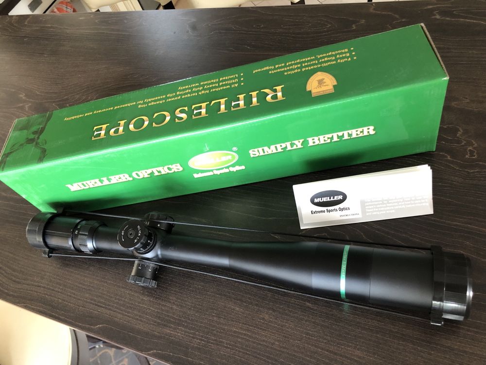 Потужний приціл Mueller 8-32×44 Side Focus Target Dot 30 mm з крепіжем