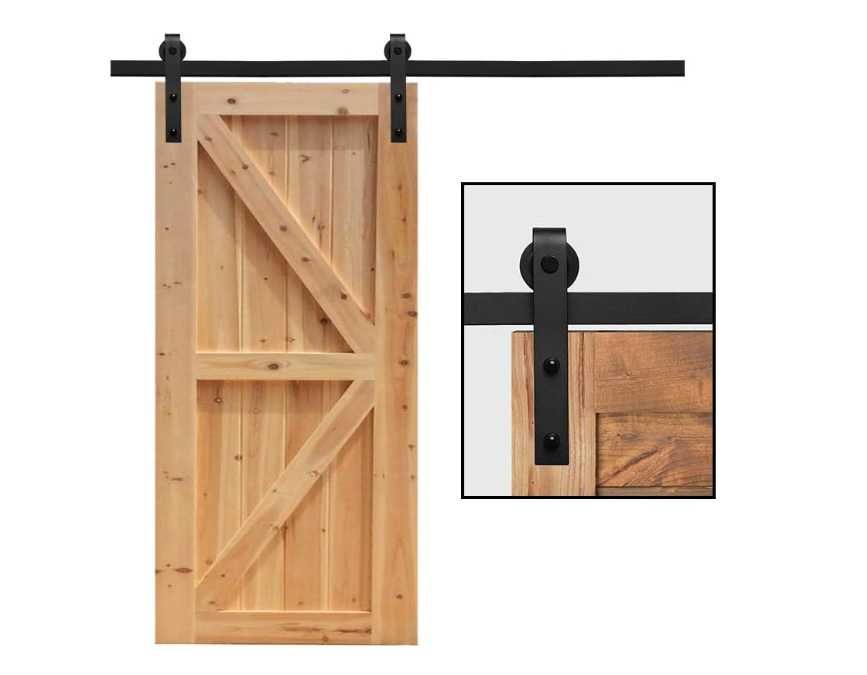 Zestaw okuć do drzwi przesuwnych o dł 6,6stopy system prowadnic 200cm