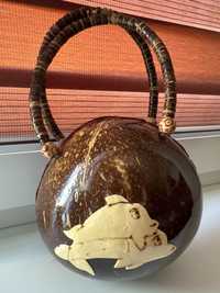 Винтажная женская сумочка из кокосового ореха