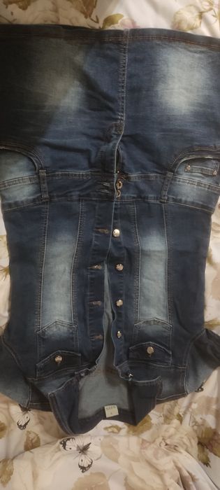 Jeansowa tunika z krótkim rękawem