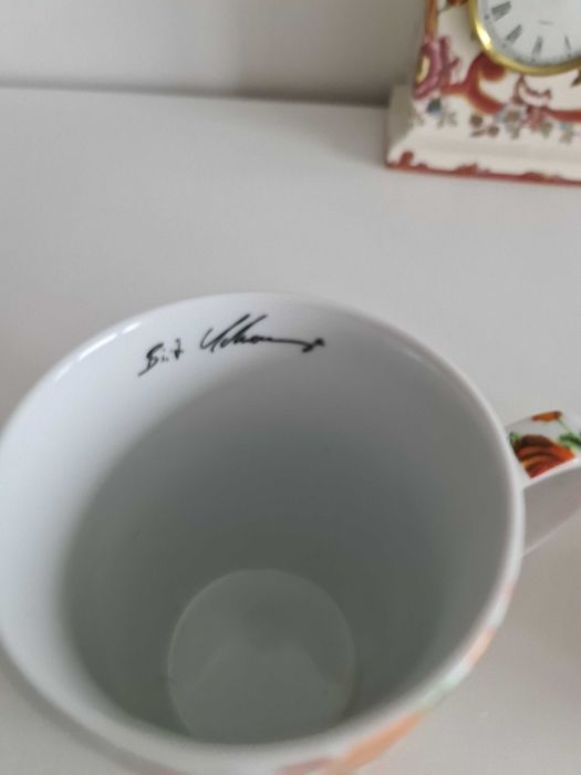 2 piękne kubki w róże pomarańczowe żółte filiżanka kubek nowe