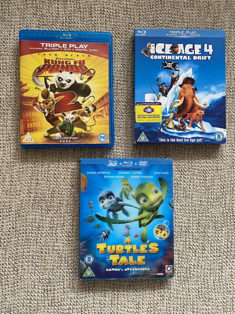 Filmes de animação, novos, originais em Blu-ray