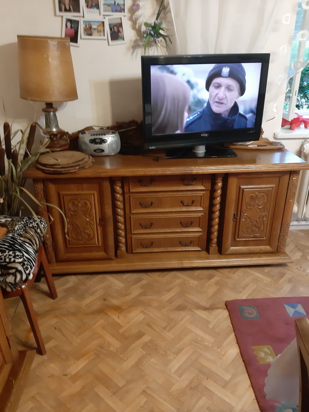 Zestaw Bebowy - Komoda z nadstawka - Komoda - Zegar -