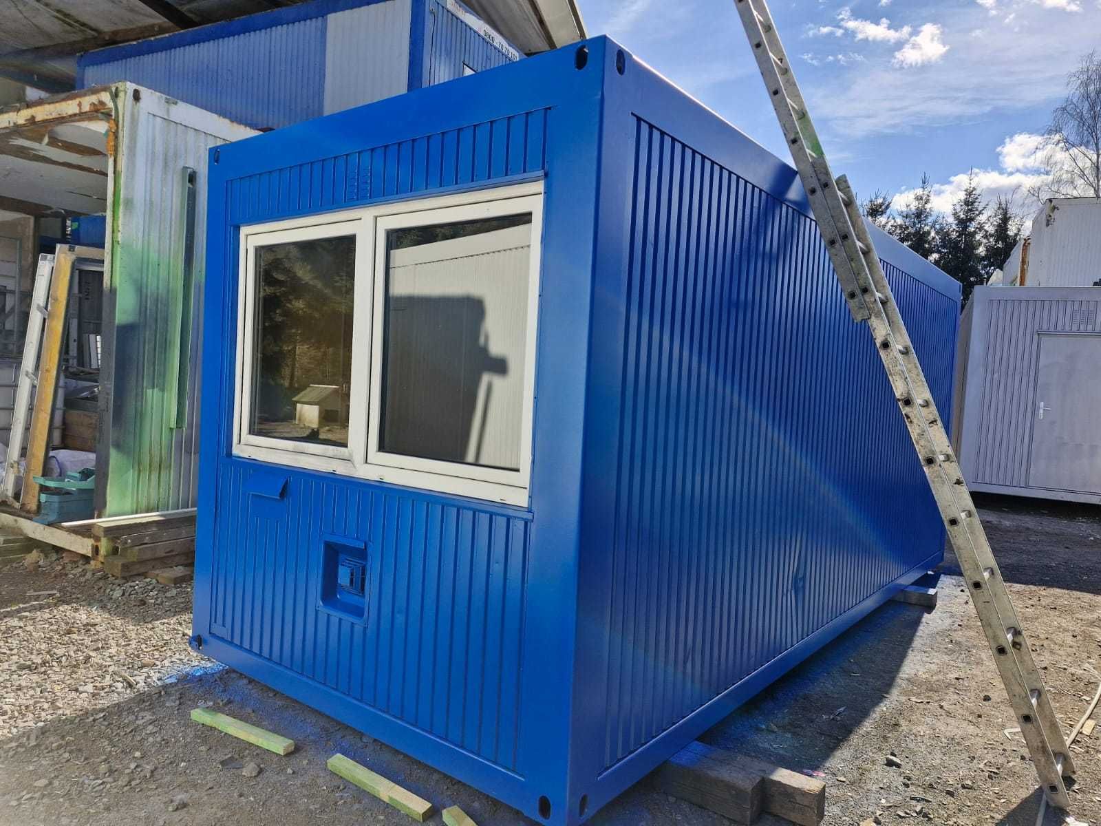 Kontener socjalny biurowy magazynowy mieszkalny 6x2,5 m niebieski