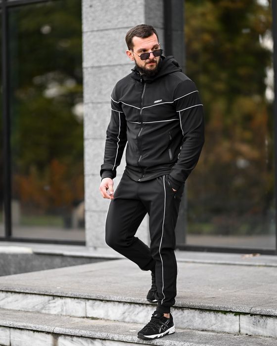 Зимовий спортивний чоловічий комплект костюм AUDSA black