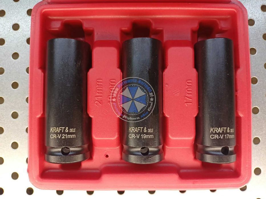 Nasadki udarowe 17mm 19mm 21mm komplet nasadek udarowych długich