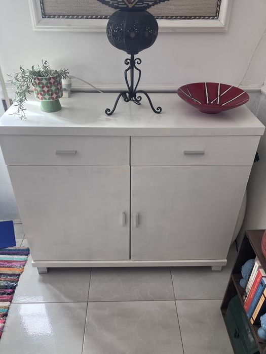 Movel aparador madeira cerejeira branco