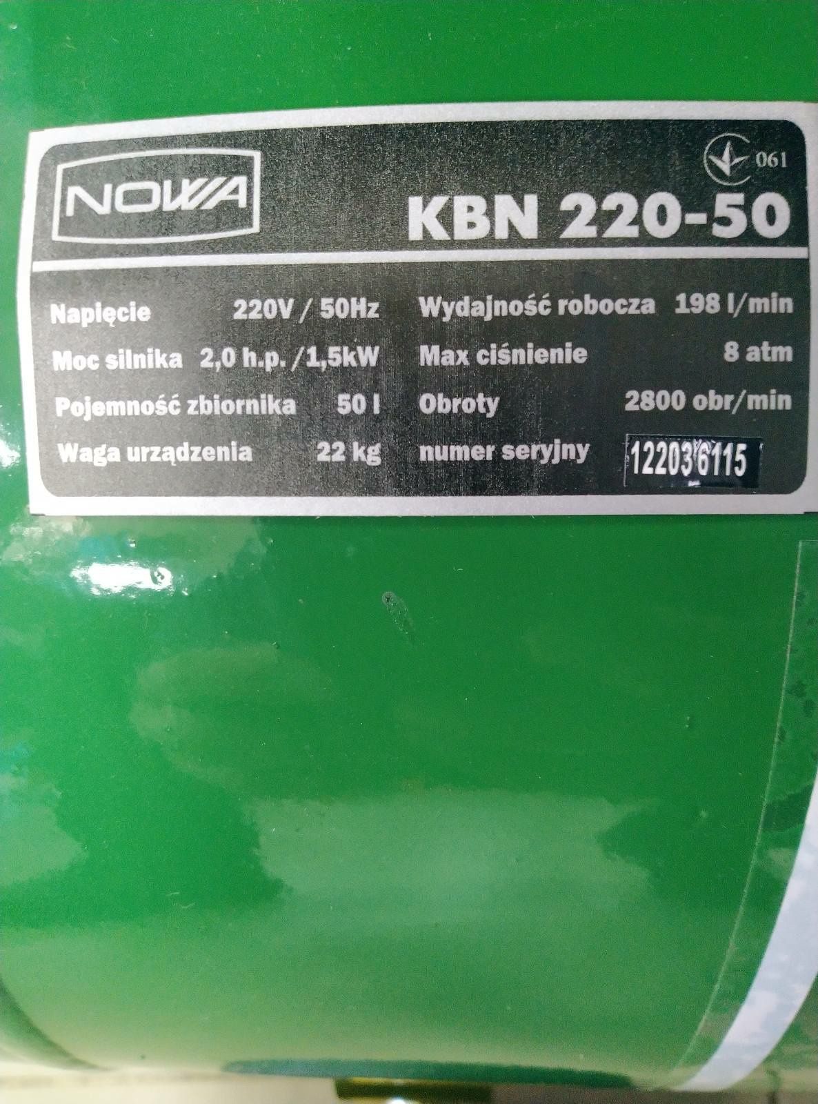 Компрессор NOWA KBN 220-50(50л,198л/мин)-Польша