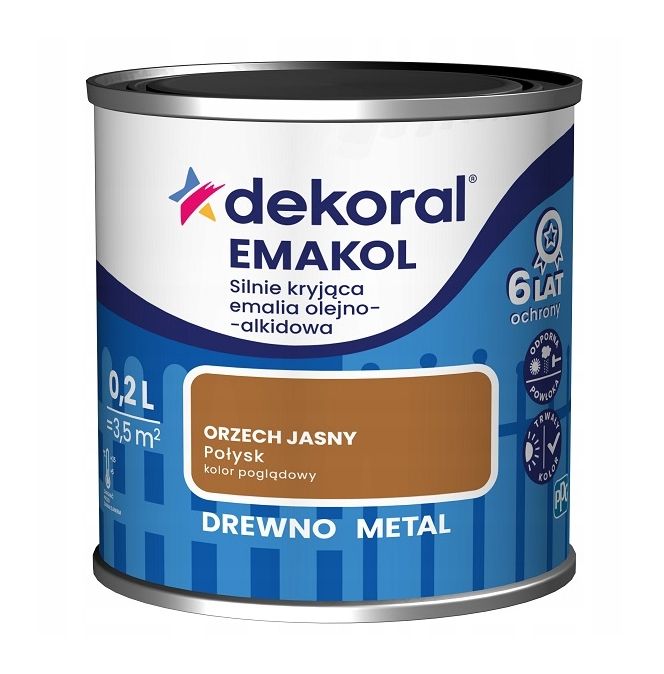Dekoral Emakol Strong Orzech Jasny 0,2l Farba