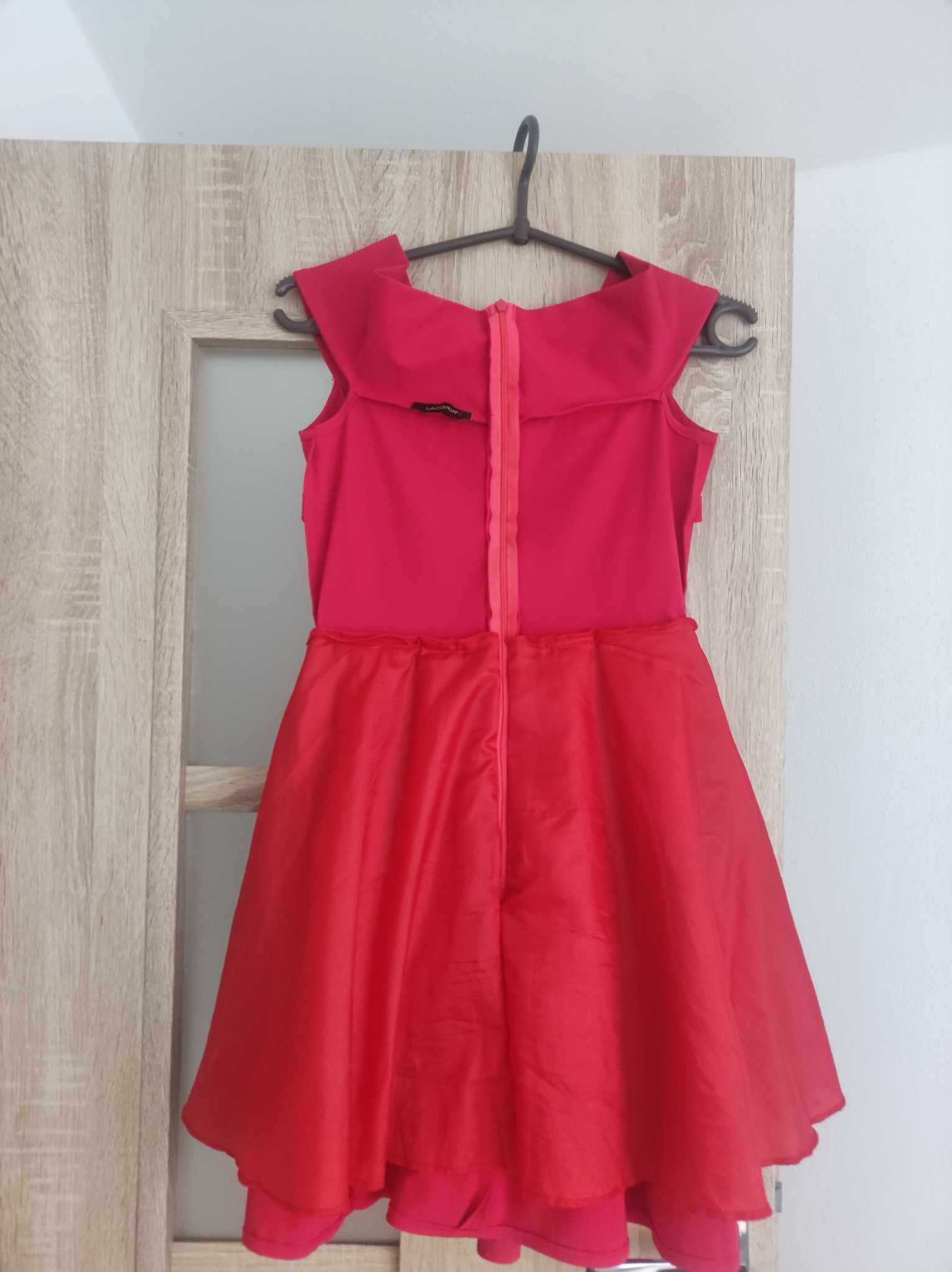 Czerwona sukienka wesele rozmiar 38