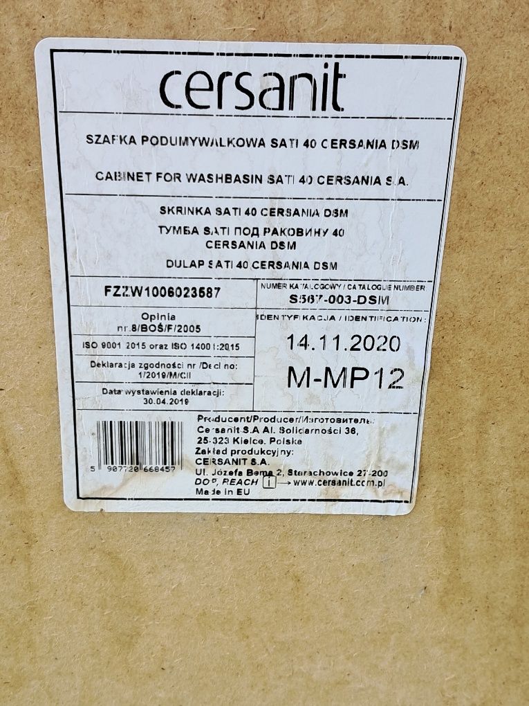 Szafka z umywalką 40 x 32 cersanit