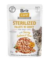 Brit Care Cat Sterilized filet w sosie kurczak I ryba 10x85g