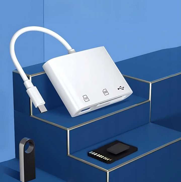 HUB USB C 3w1 uniwersalna przejściówka adapter micro SD