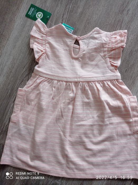 Różowa sukienka z bawełny organicznej