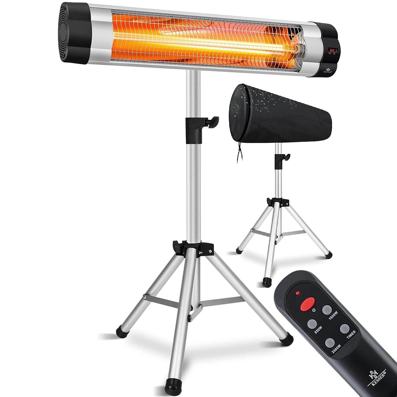 Grzejnik tarasowy/promiennik podczerwieni 2500W+ pilot, na statywie