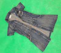 Sukienka kombinezon - jeans, guziki, r. 140