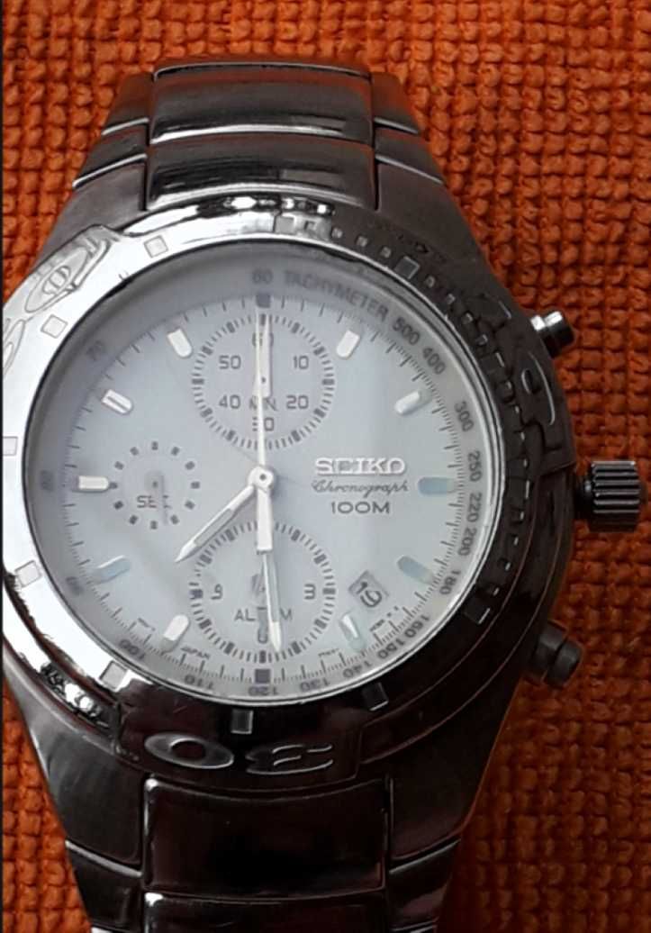 Luksusowy Zegarek Seiko 7T62 Chronograph 100 M, Alarm, stoper