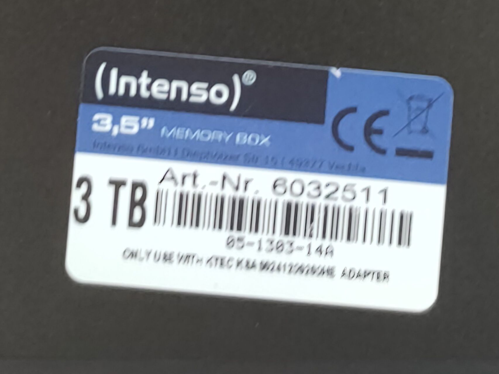 Зовнішній накопичувач (кишеня) Intenso 3TB 3,5" 7200RPM USB 3.0