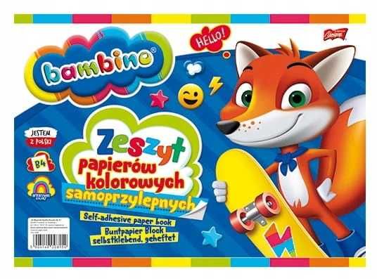 BAMBINO zeszyt PAPIERÓW Kolorowych B4 samoprzylepne