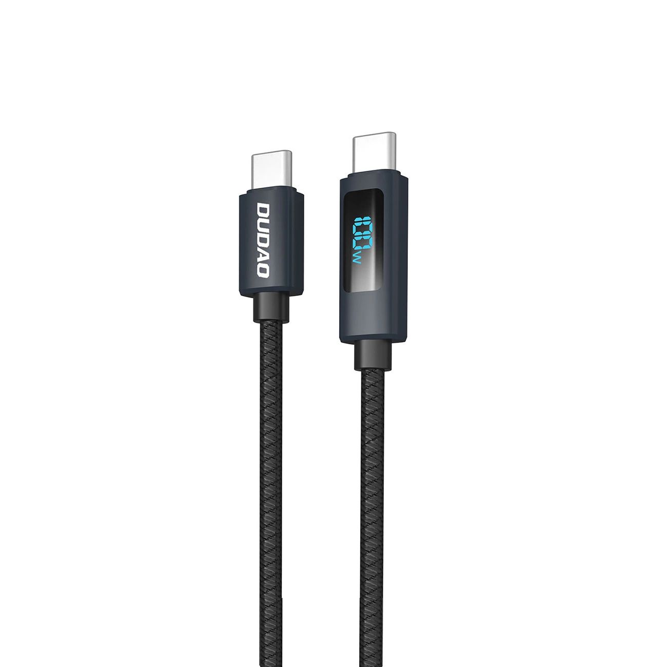 Kabel Dudao L7C Usb-C - Usb-C 100W Z Wyświetlaczem Led 1M - Czarny