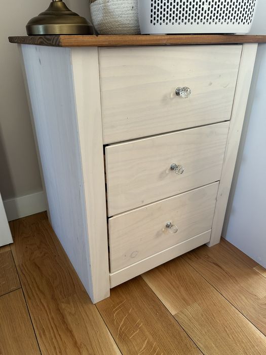 2 x szafka nocna - biały mat i dąb