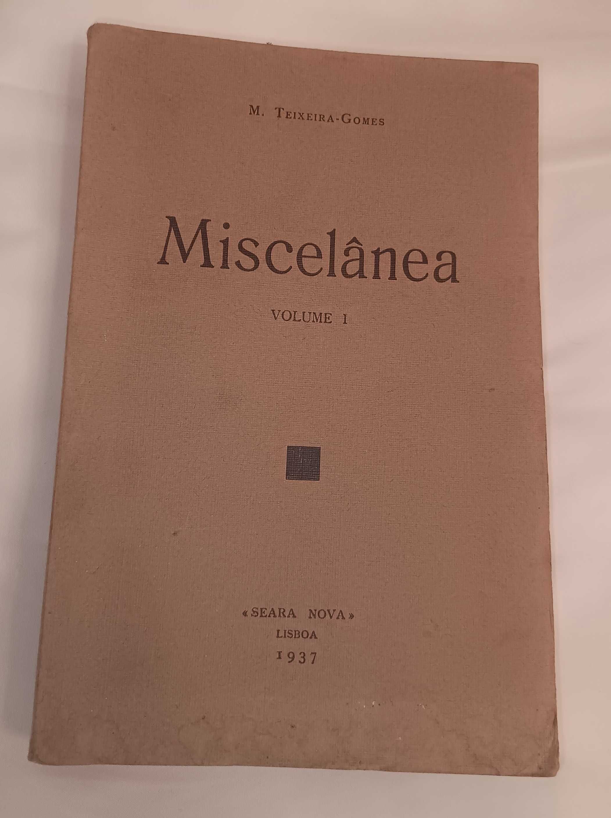 1a edição: Miscelânea, de M. Teixeira-Gomes
