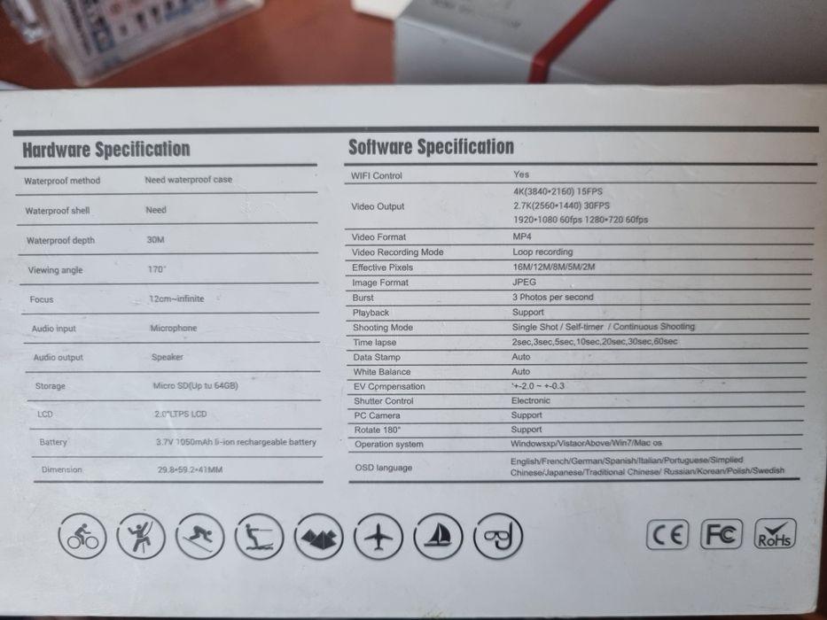 Kamera sportowa wodoodporna 4K Elephone
