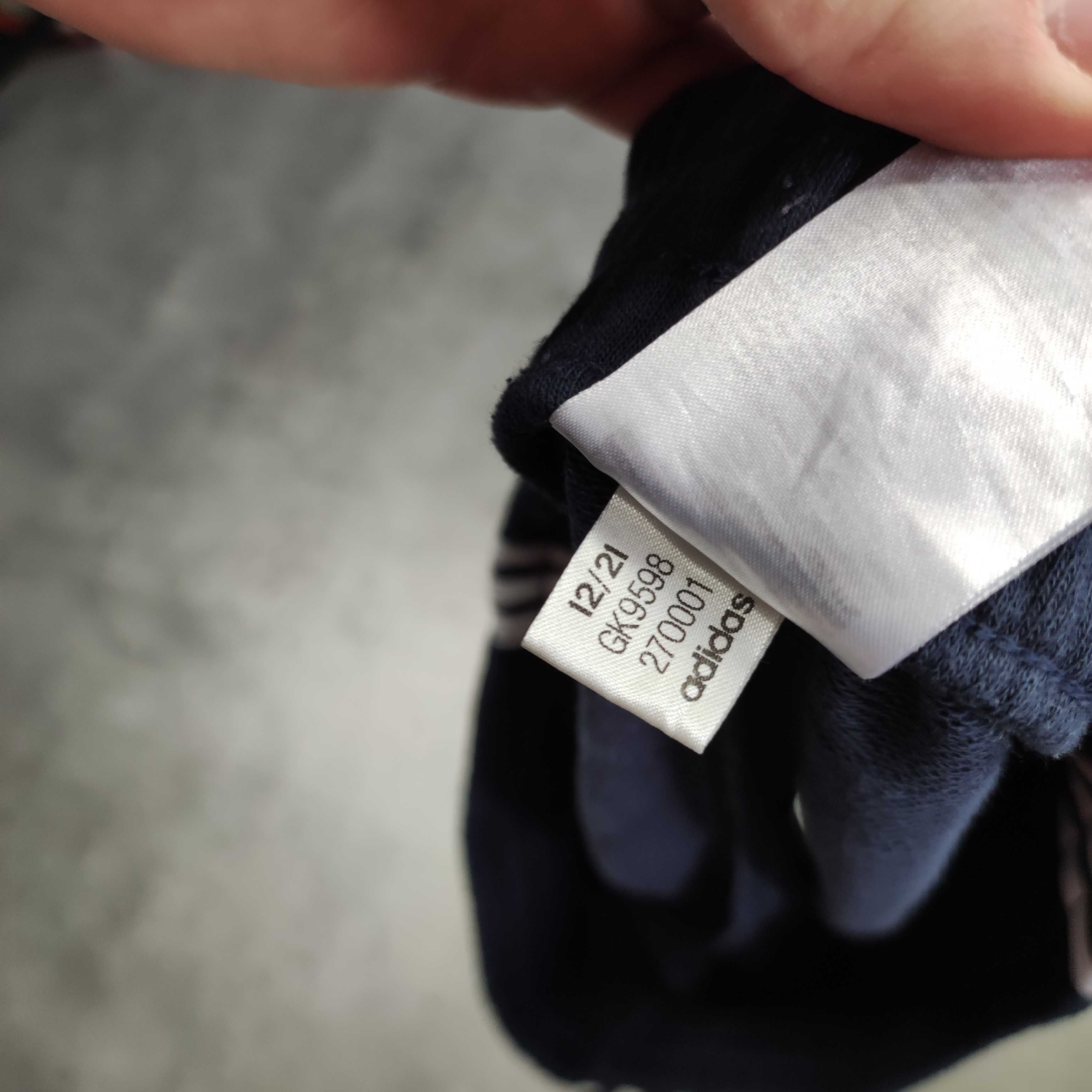 MĘSKIE Grubsze Bawełniane Spodenki Krótkie Adidas 3 Paski Granatowe