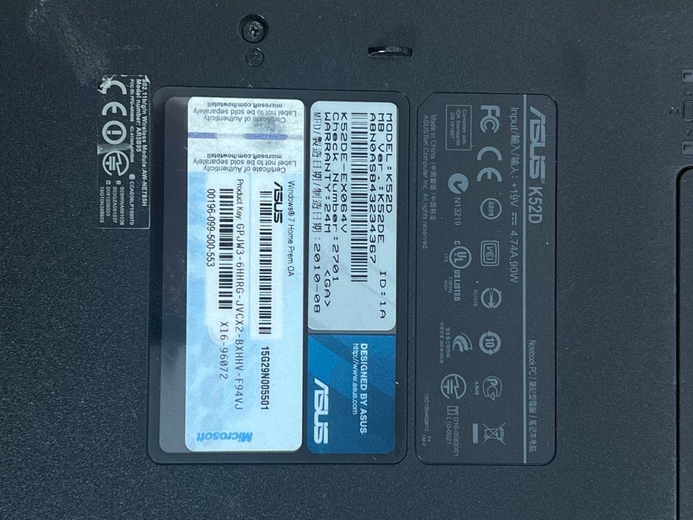 Ноутбук ASUS / AMD Turion II P520 / 4 ГБ / 465 ГБ HDD