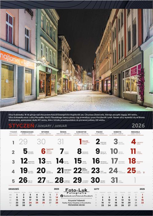 Kalendarz Kluczbork 2026 – Nocne Oblicze Miasta