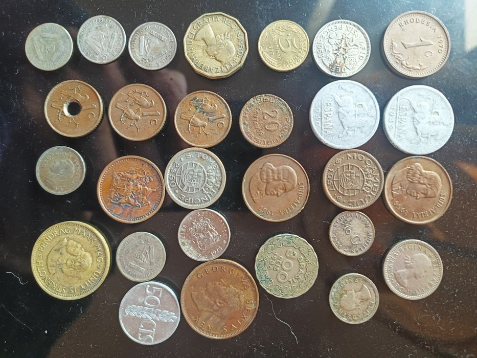 Moedas antigas/ prata / bronze / cupro