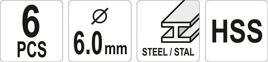 Frezy Trzpieniiowe Do Metalu Fi 6Mm 6 Szt. Yato