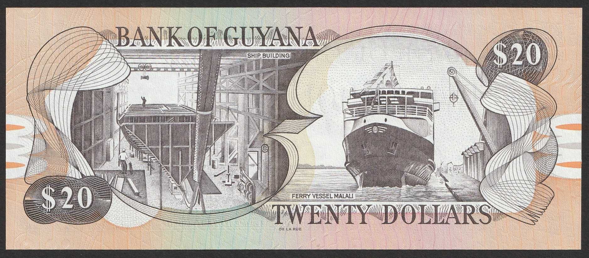Gujana 20 dolarów 1996 - wodospad - stan bankowy UNC