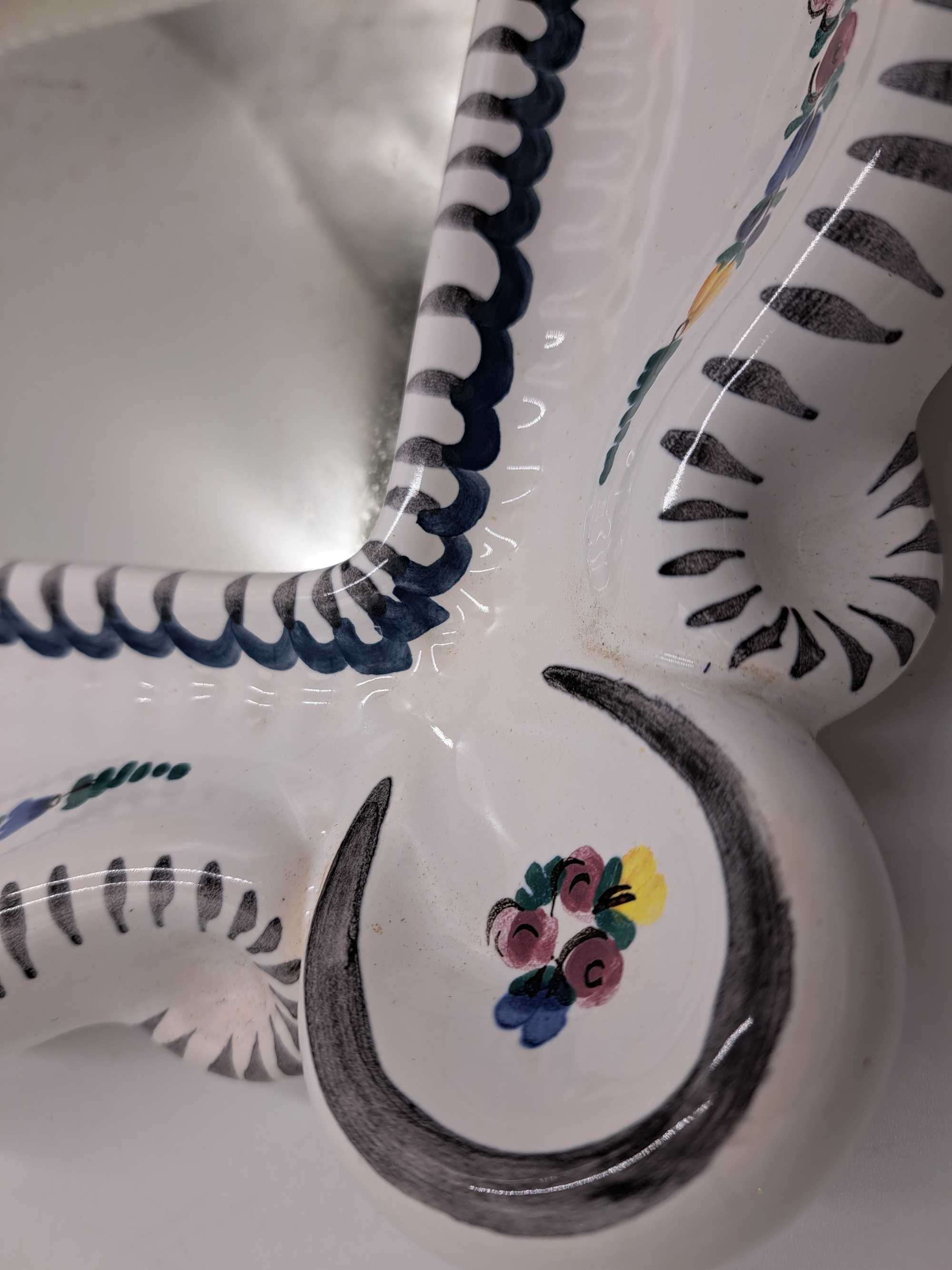 Stare lustro ceramiczne Gmundner rama ceramika ręcznie malowana