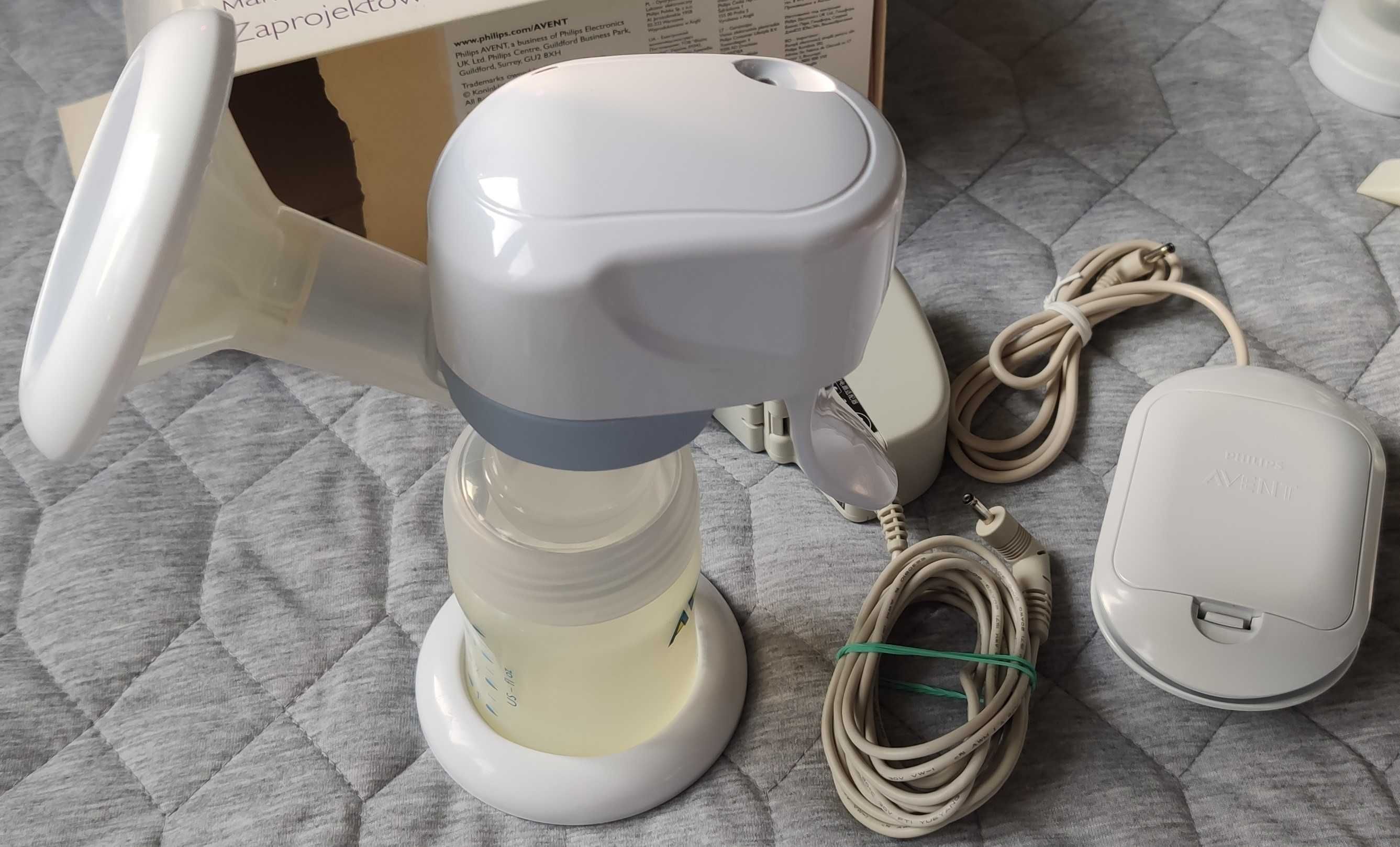 Philips Avent Laktator ELEKTRONICZNY megazestaw zasilanie+baterie+ręcz