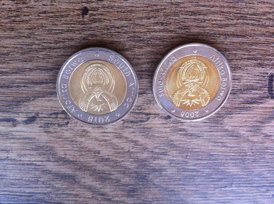 Monety Nelson Mandela 5 RAND (2008r./2018r.) BEZOBIEGOWE!