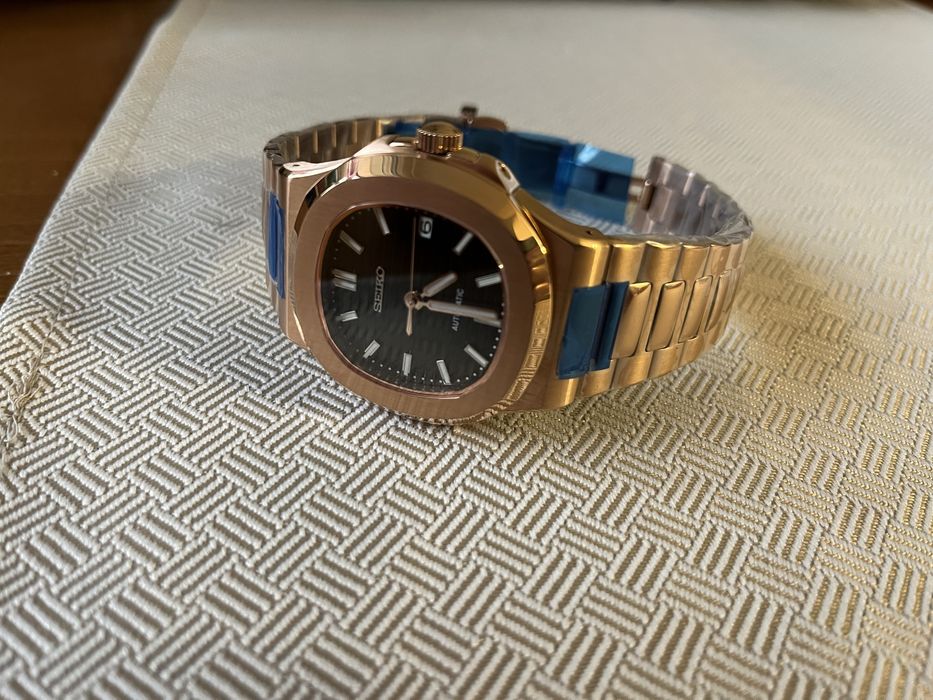 Zegarek automatyczny Seiko Mod Nautilus Rose Gold