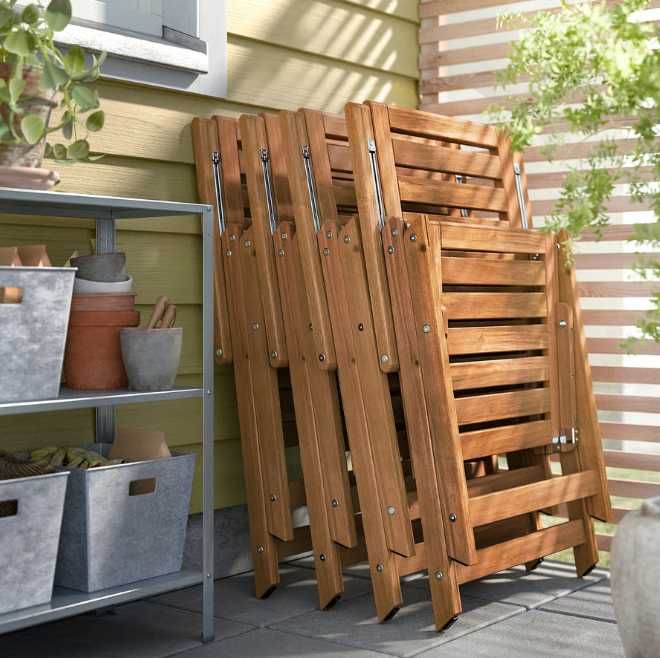 4 x Cadeira IKEA reclinável, exterior, dobrável c/almofada
